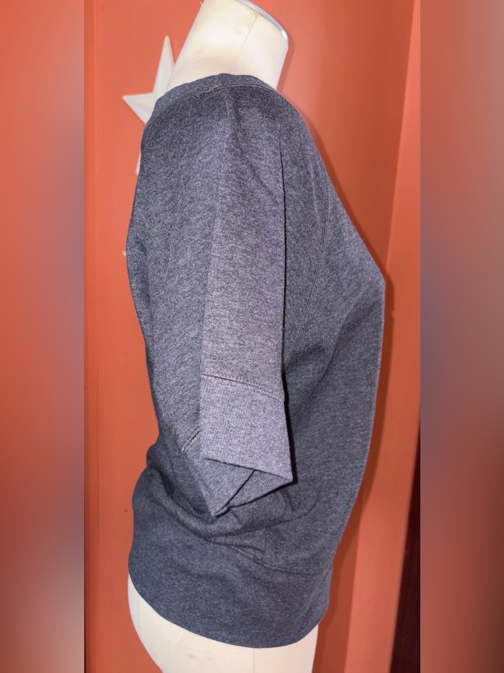 Victorias Secret Sexy Sport Y2K Grey Off-Shoulder Short Sleeve Pullover Top - Picture 2 of 6